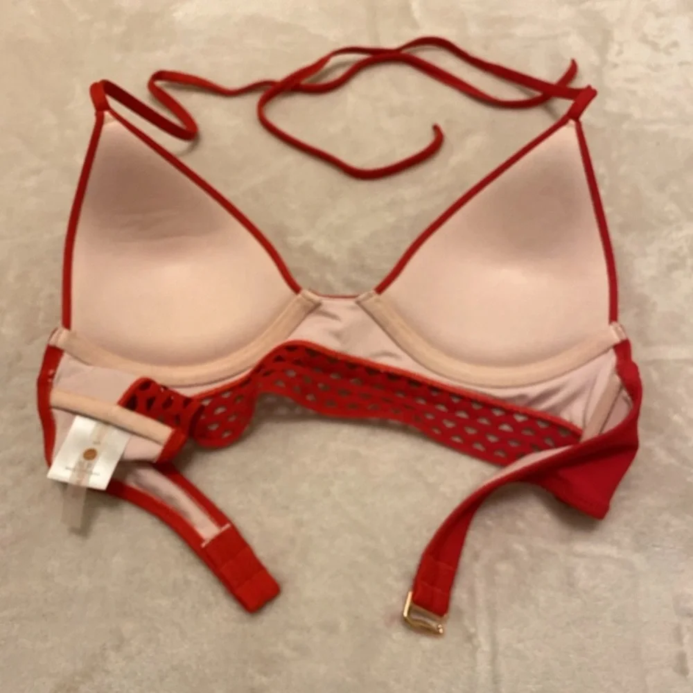 Shade & Shore Red Halter Bikini Top